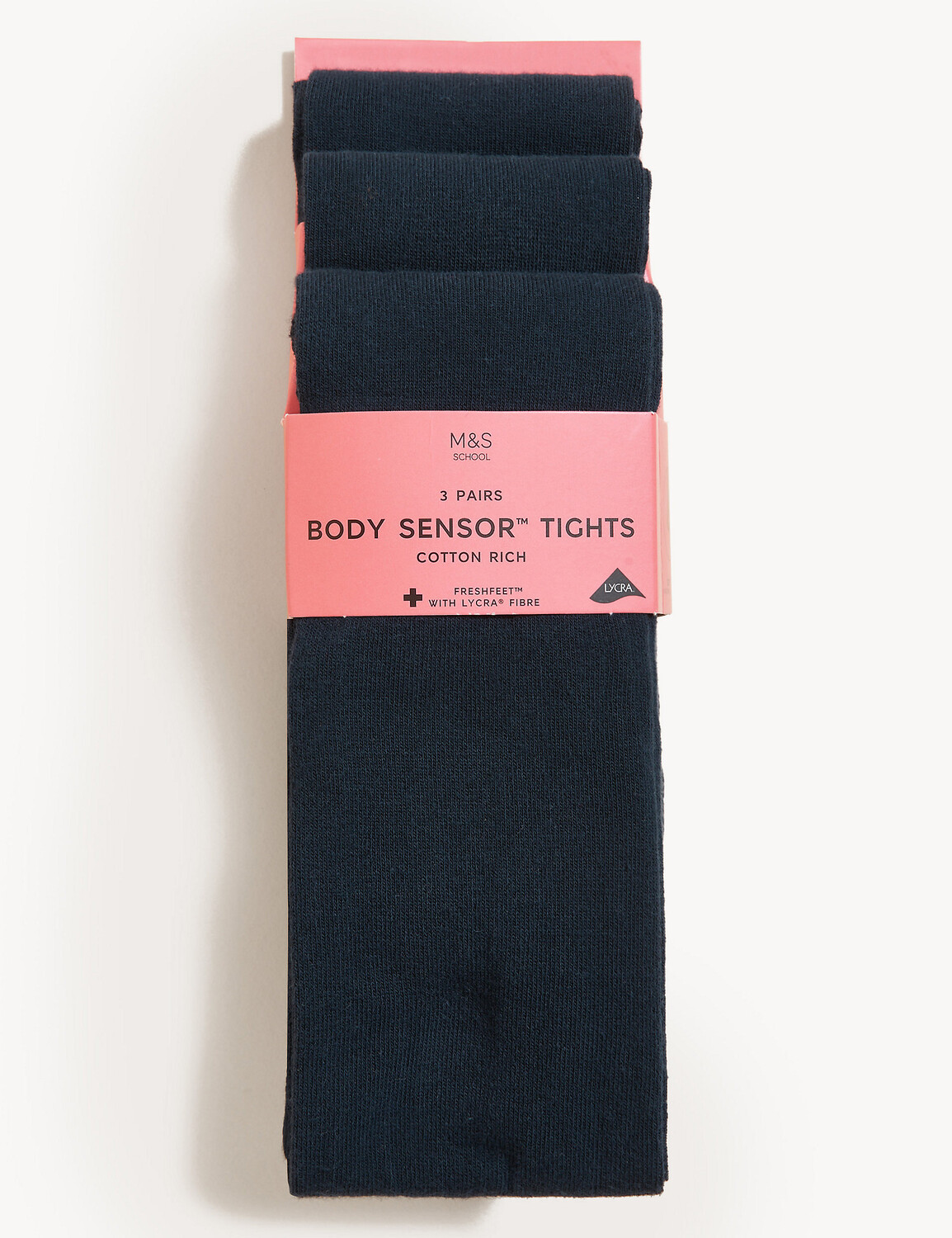 

3 упаковки школьных тайтс Body Sensor (2–16 лет) Marks & Spencer, темно-синий