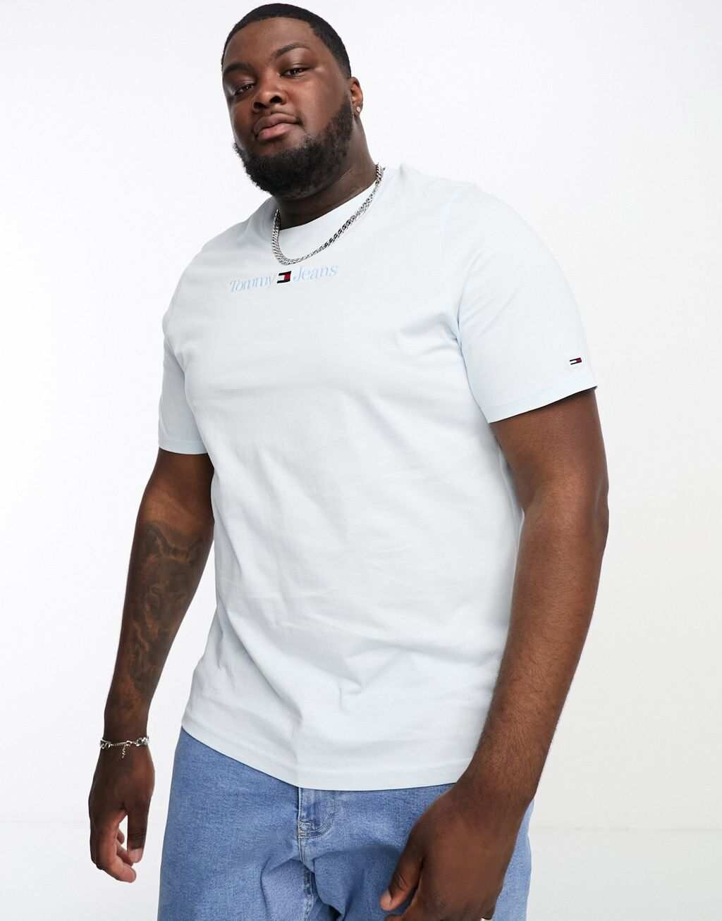 

Голубая футболка Tommy Jeans Big & Tall, Синий