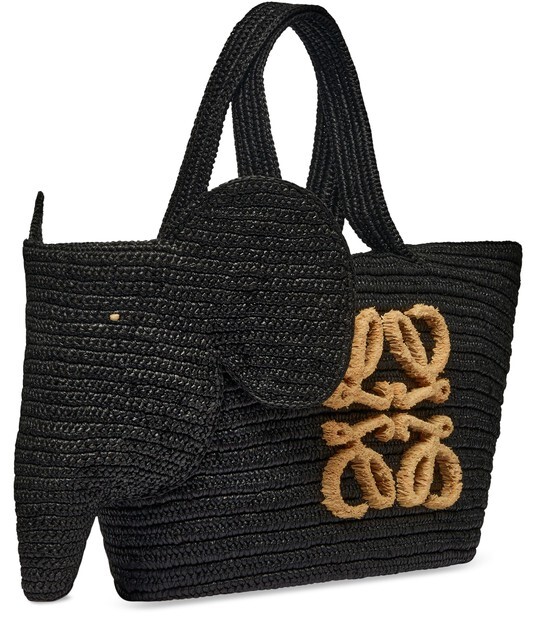 

Paula's Ibiza - Сумка-корзина со слоном Loewe, черный