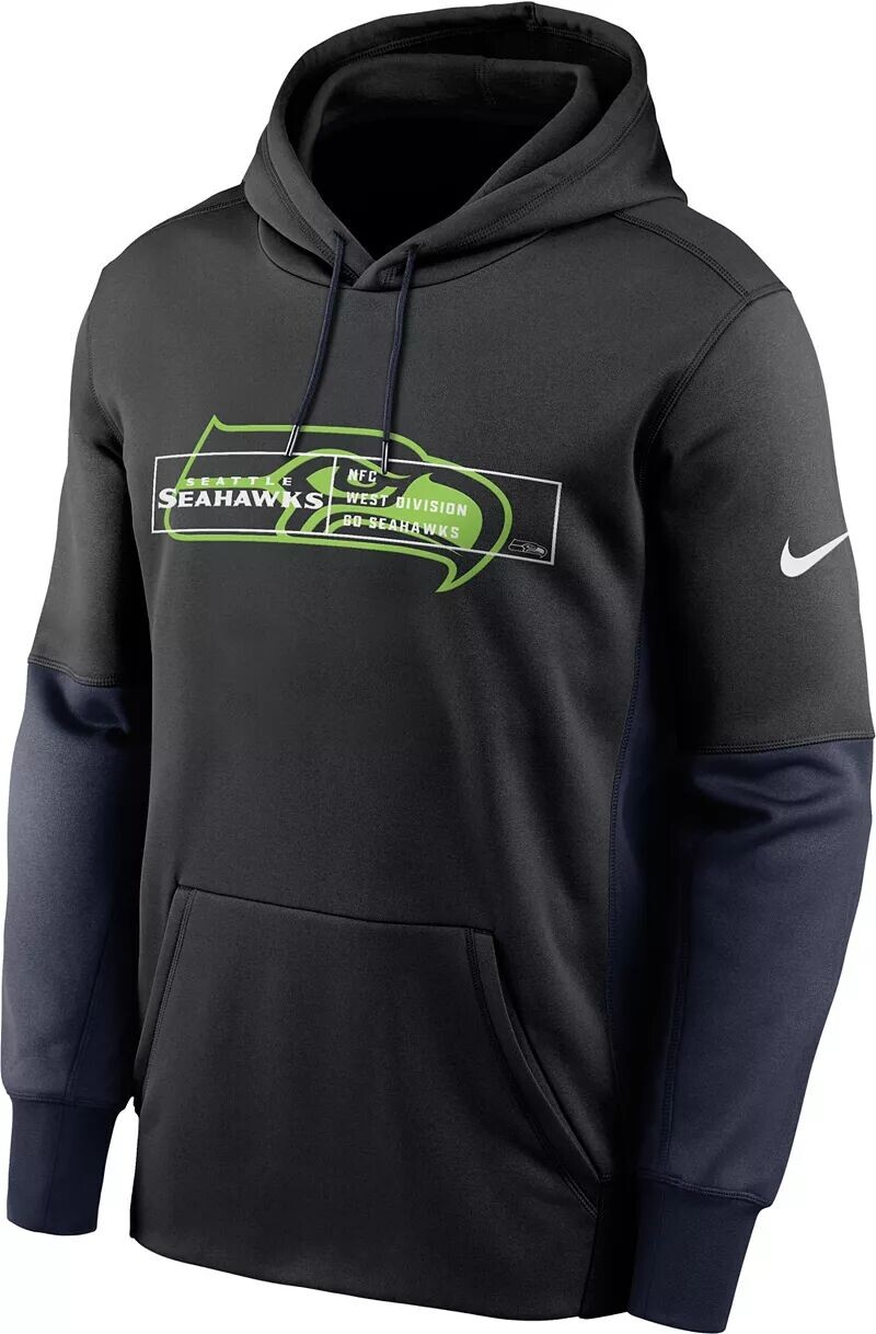 

Мужская черная толстовка с капюшоном Nike Seattle Seahawks Overlap