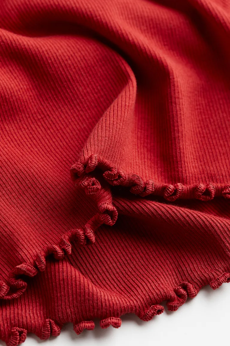 Трикотажное платье в рубчик H&M, красный