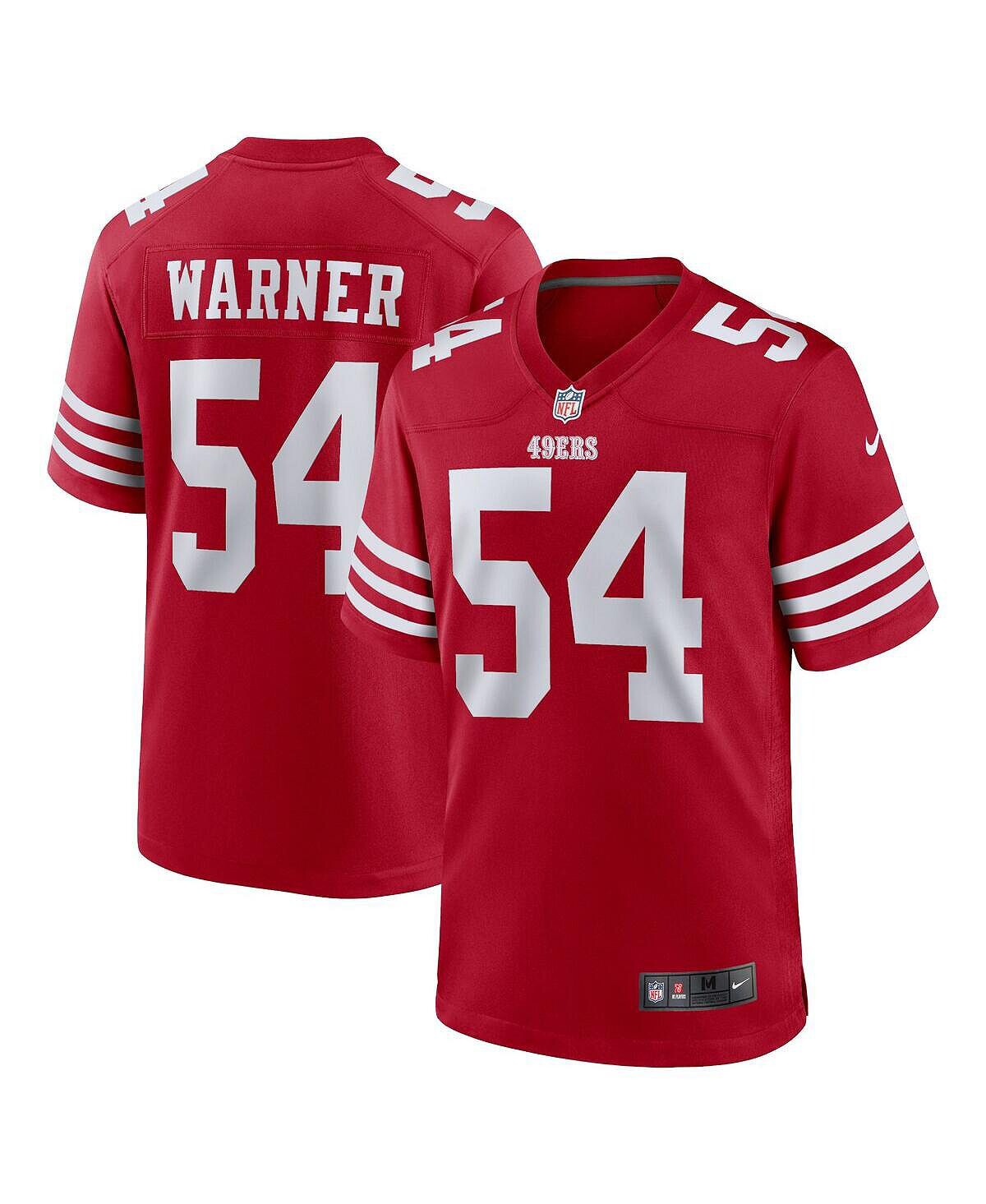 Мужское игровое джерси Fred Warner Scarlet San Francisco 49ers Player Game Nike мужское джерси deebo samuel scarlet san francisco 49ers player game nike