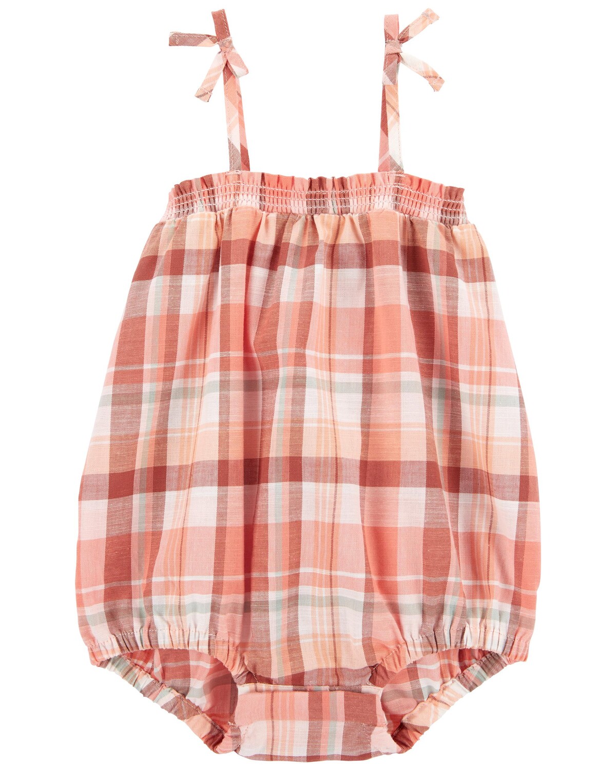 

Baby Plaid Smoked Ruffle Bubble Carter's, мультиколор