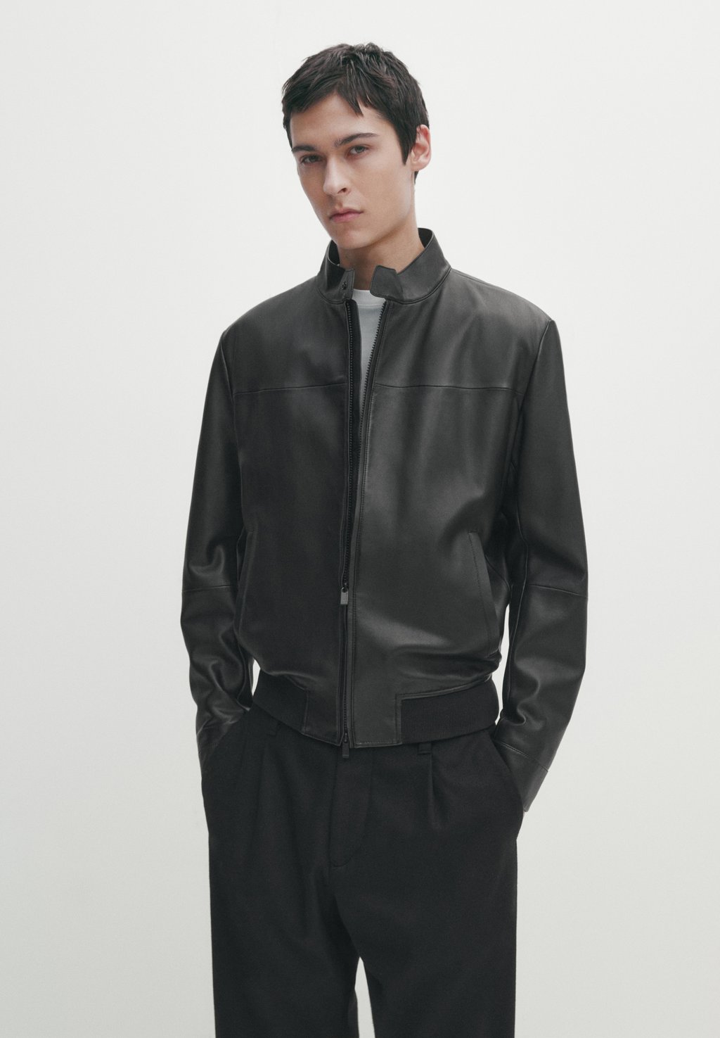 Куртка-бомбер Massimo Dutti, черный куртка бомбер massimo dutti knickerbocker yarn effect черный