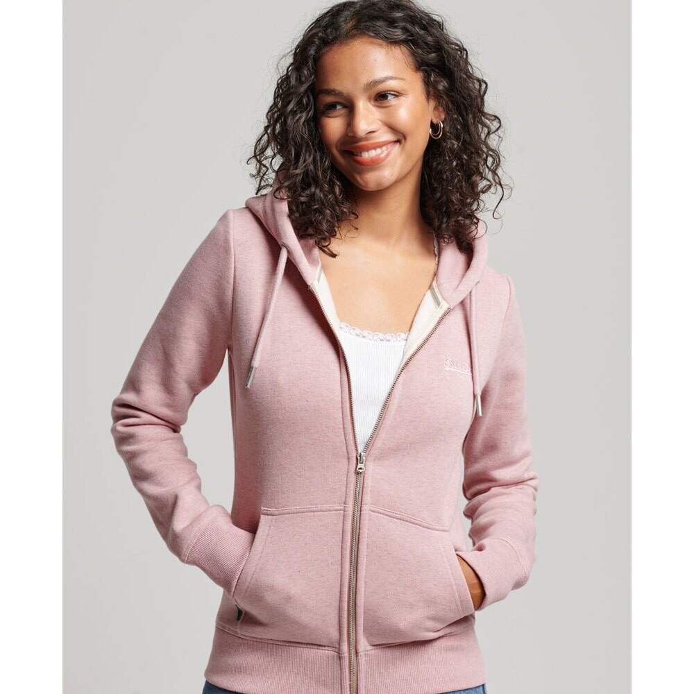 

Толстовка Superdry Vintage Logo Emb Full Zip, розовый