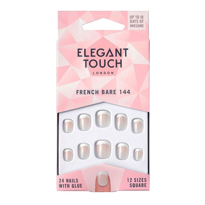 Накладные ногти Uñas postizas French Bare 144 Elegant Touch, Beige