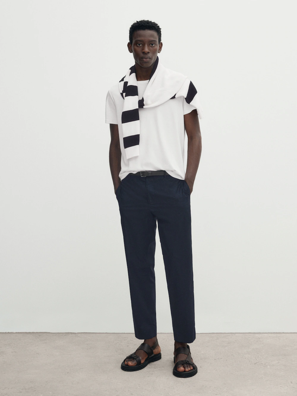 

Футболка из мерсеризового хлопка с коротким рукавом Massimo Dutti, белый