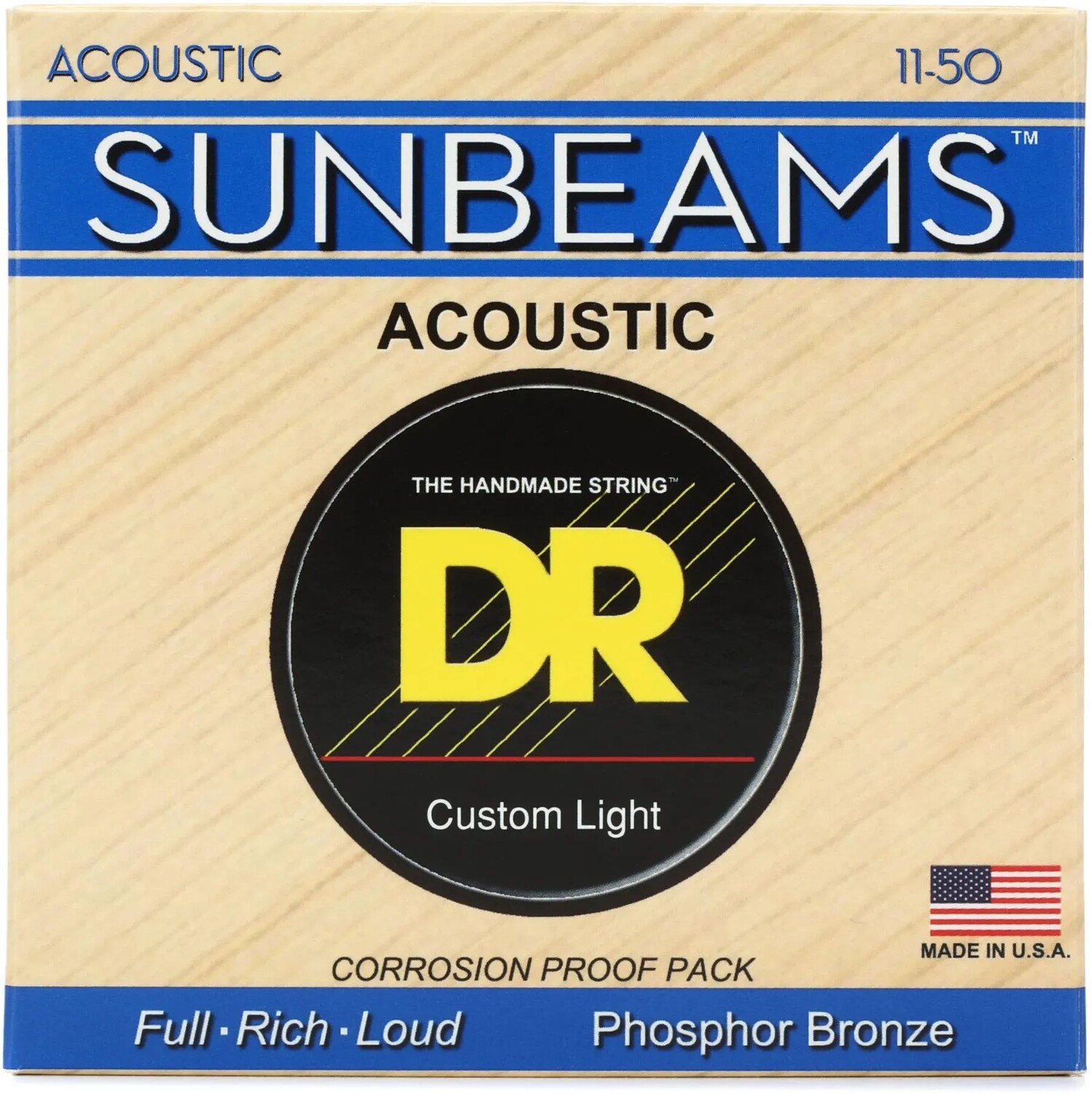

Струны для акустической гитары DR Strings RCA-11 Sunbeam из фосфористой бронзы — .011-.050, средний свет
