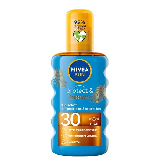 цена Масло-спрей Nivea, Sun Protect & Bronze, активирующее естественный загар SPF30 200мл