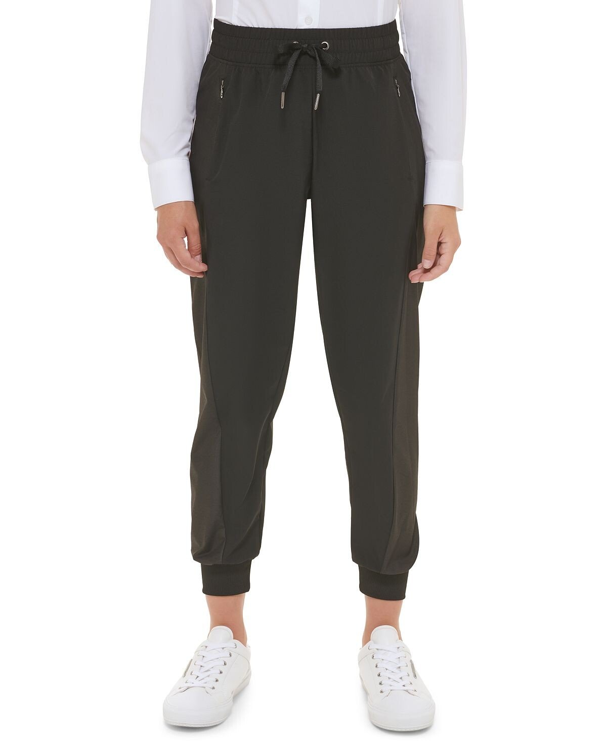 

Женские джоггеры с ребристыми манжетами Calvin Klein, черный