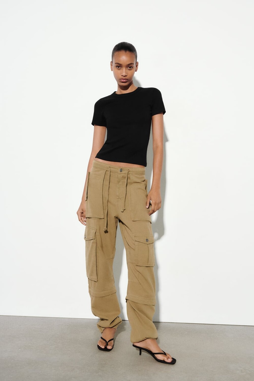 

Топ в рубчик ZARA, черный