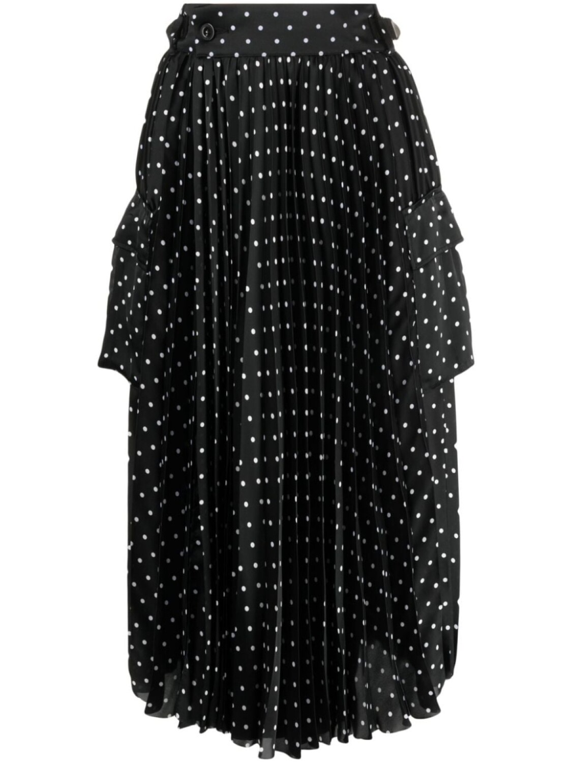 

sacai юбка в горох со складками, черный