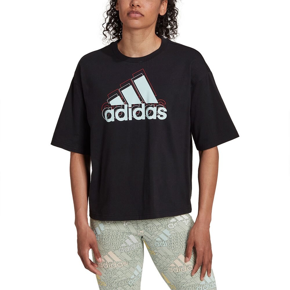 

Футболка adidas Essentials Multi-Colored Logo Loose Fit Crop, черный