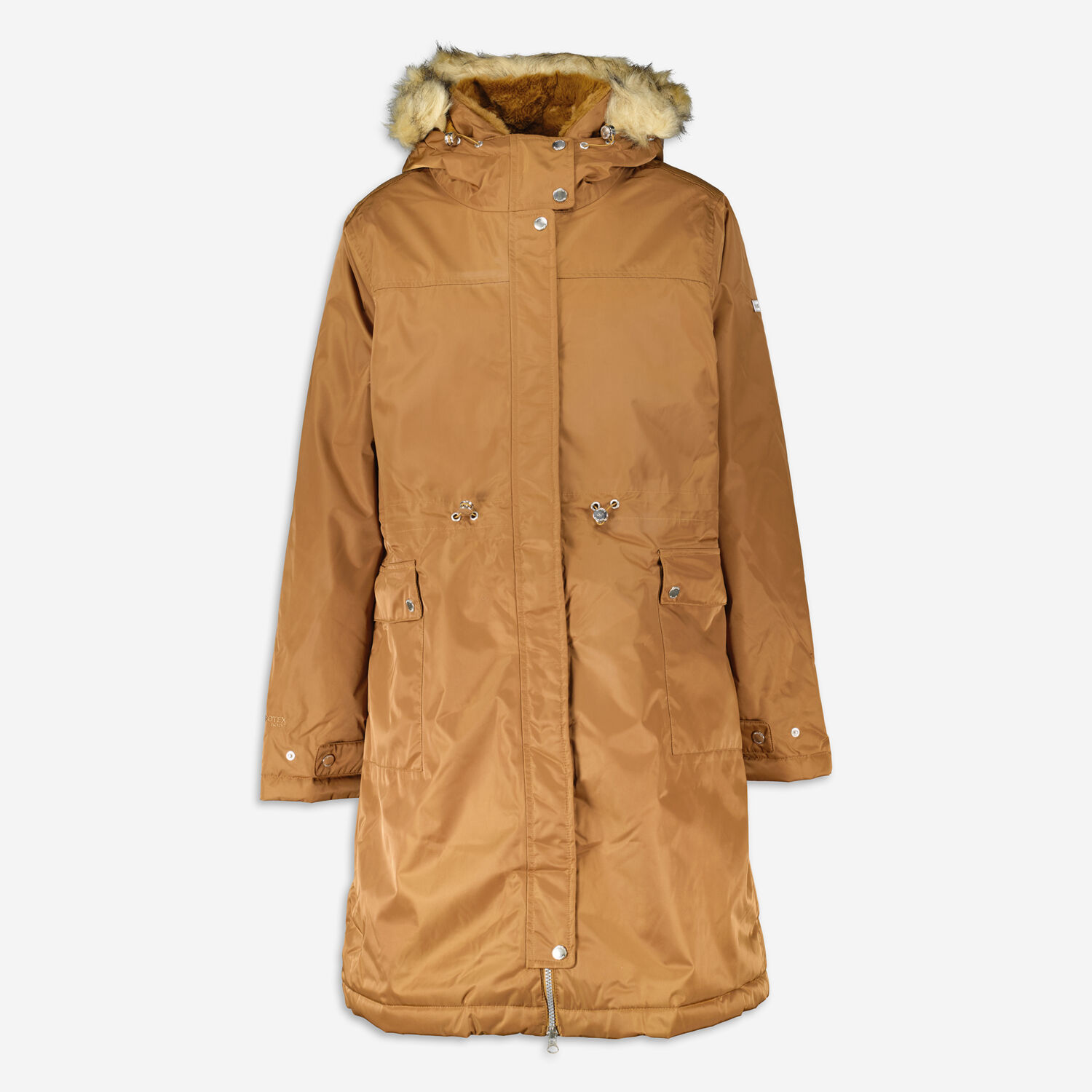 цена Коричневая непромокаемая длинная уличная куртка с капюшоном Regatta