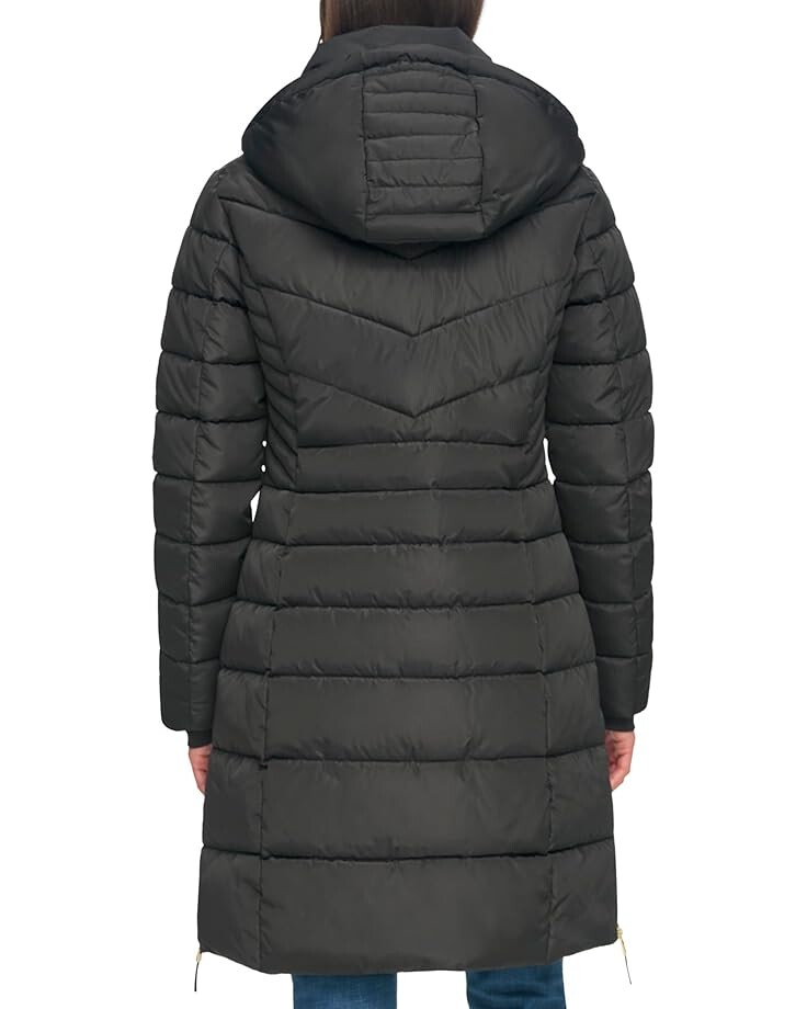 

Пальто Tommy Hilfiger Zip-Up Long Puffer Coat, черный
