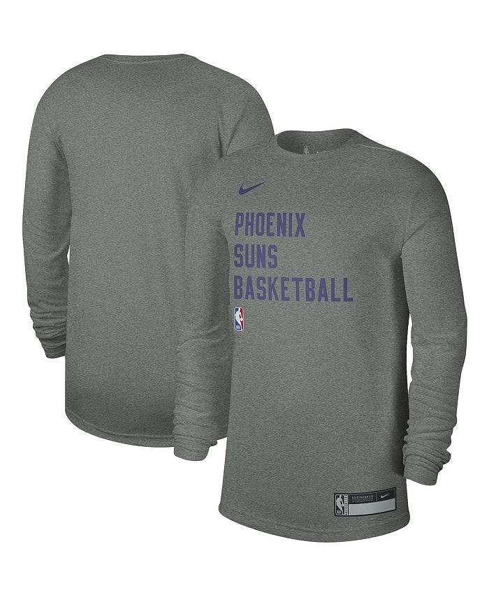 

Мужская и женская футболка Heather Grey Phoenix Suns 2023 Legend On-Court Practice с длинным рукавом Nike, серый