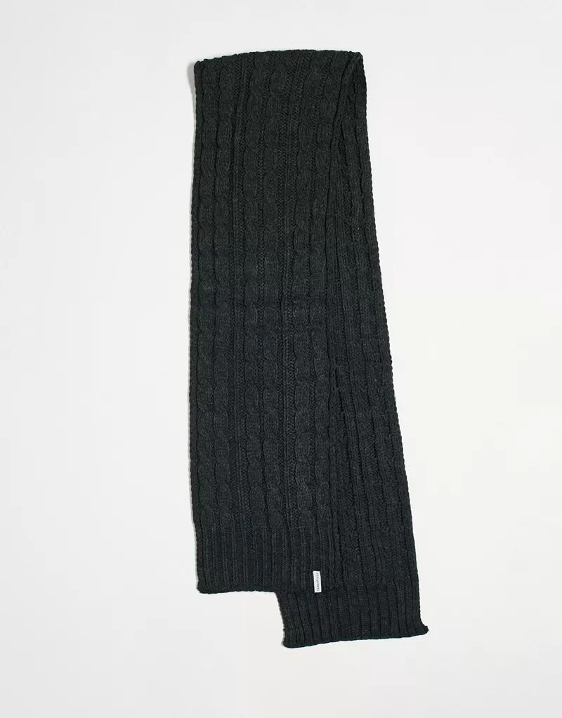 Темно-серый шарф с логотипом Farah вязанной вязки