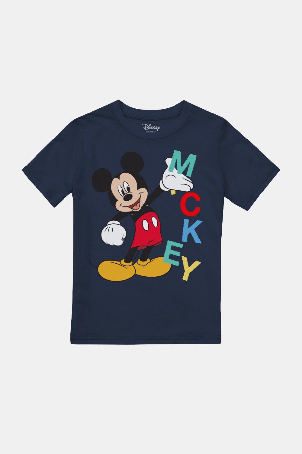 Футболка с надписью «Микки Маус» для мальчиков Disney, синий пазл микки и минни маус для детей и взрослых 1000