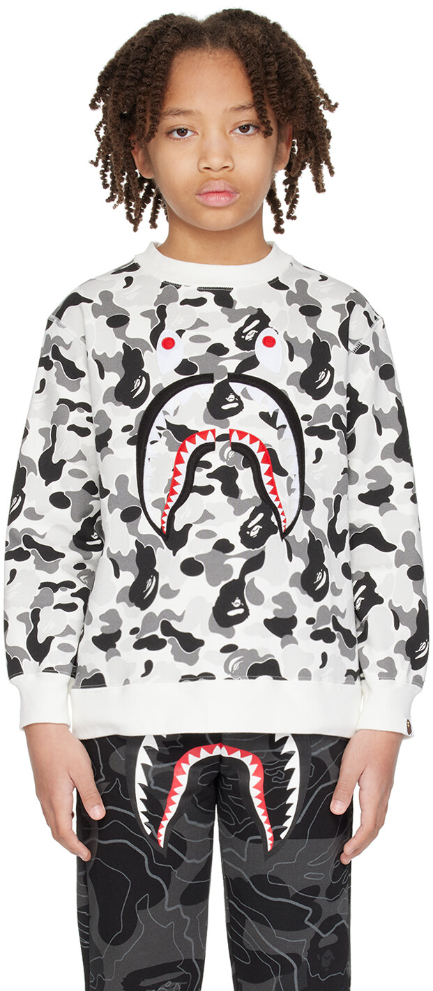

Детская белая толстовка с камуфляжным принтом ABC Shark Bape, Белый