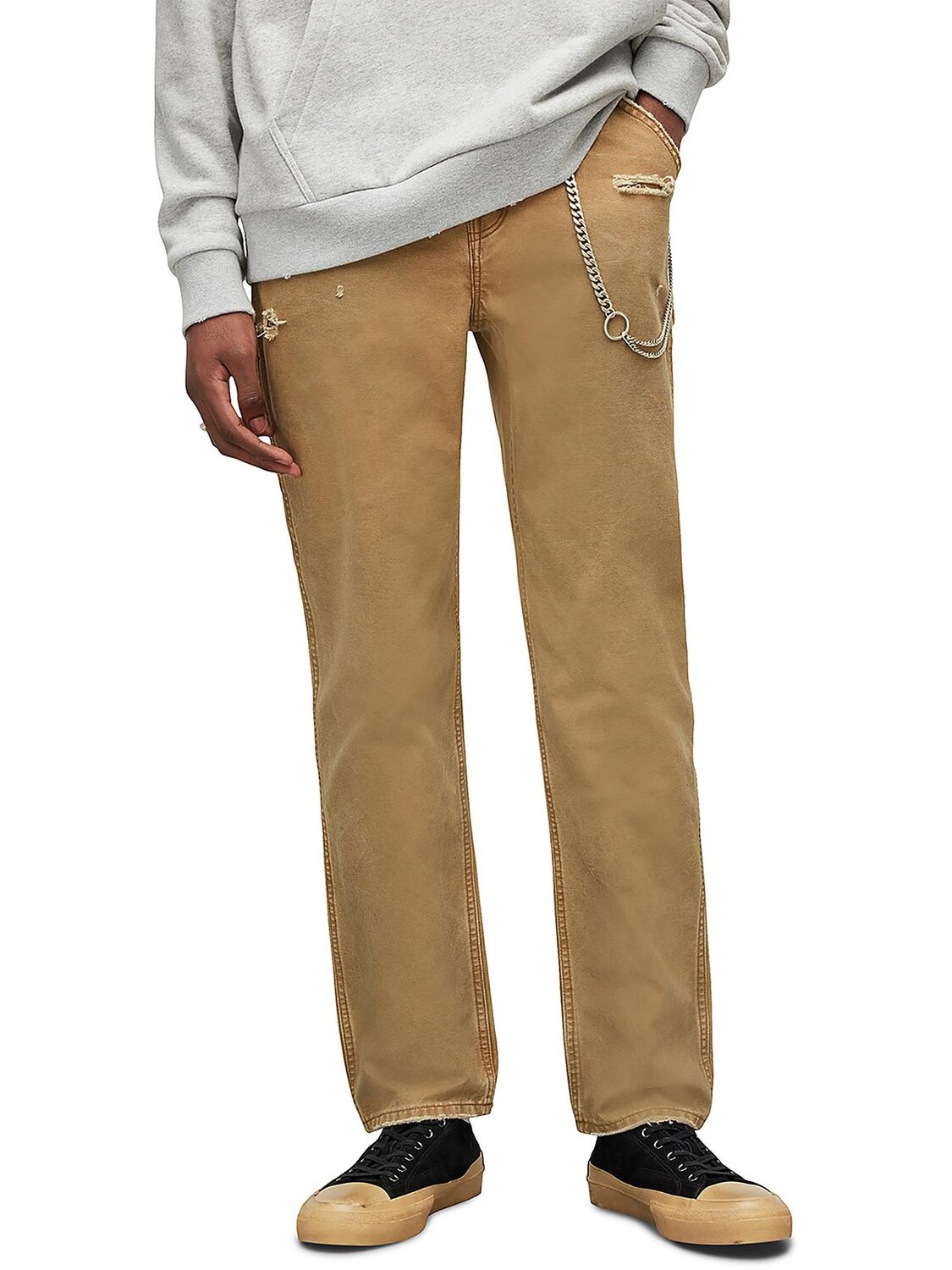 

Мужские потертые прямые джинсы Carpenter All Saints, цвет Earthy Brown