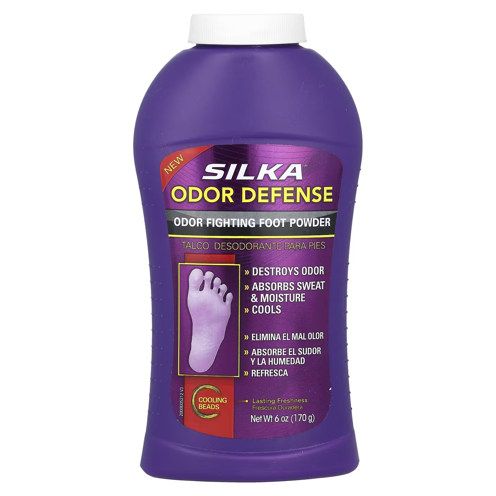 Silka Odor Defense Порошок для борьбы с запахом ног, 6 унций (170 г)