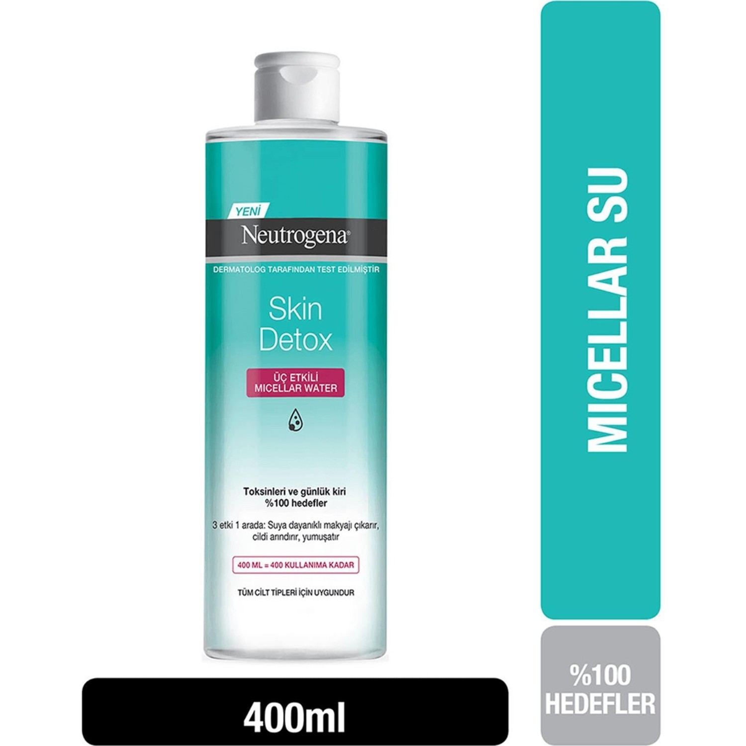 Мицеллярная вода Neutrogena Skin Detox 3 Effect, 400 мл мицеллярная вода neutrogena skin detox tip для снятия макияжа 400 мл