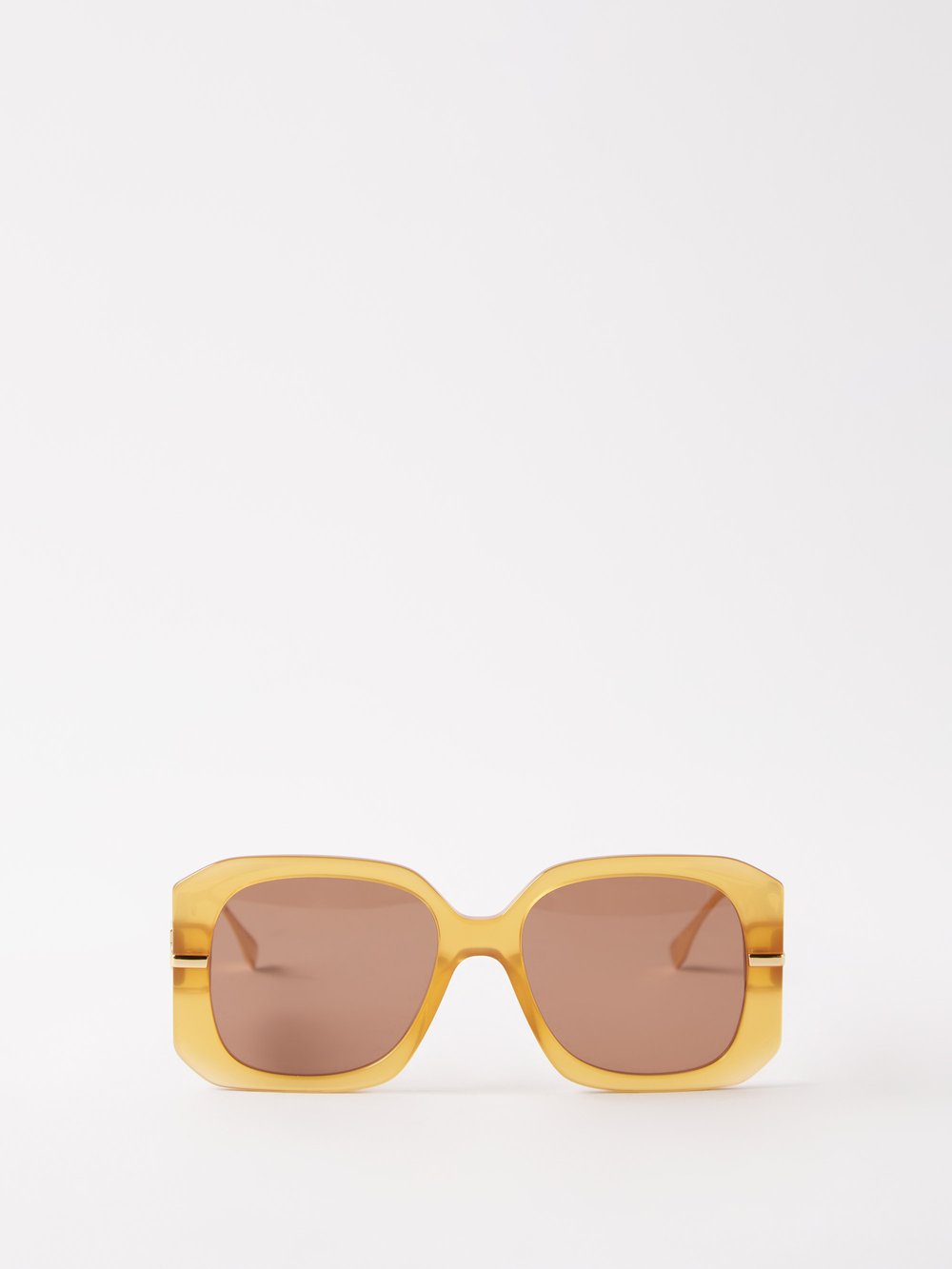 Квадратные солнцезащитные очки fendi fendigraphy из ацетата Fendi, коричневый