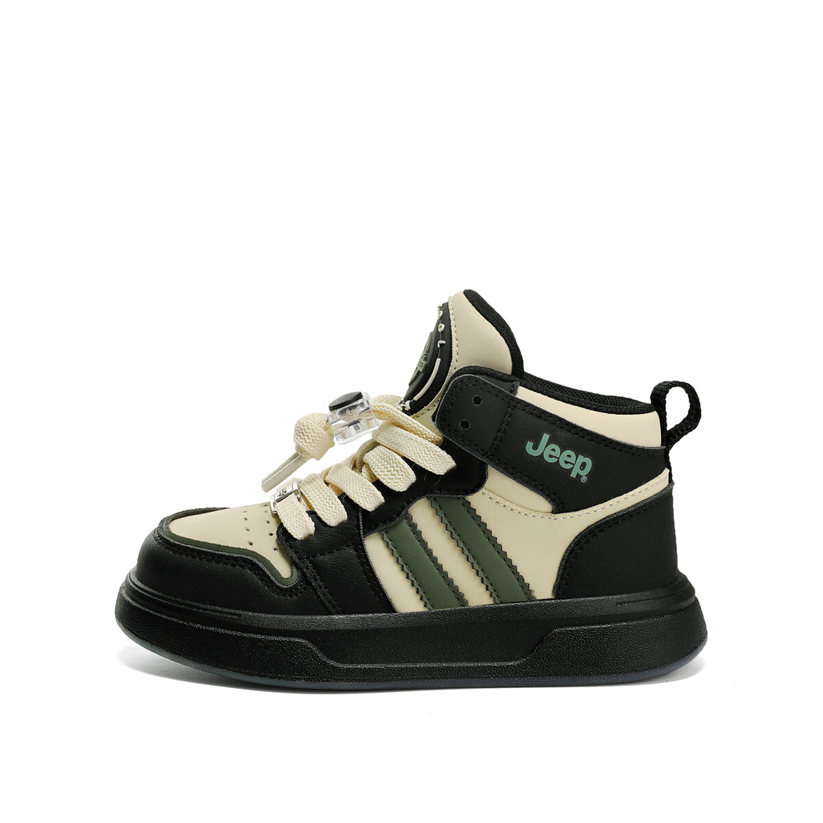 

Кроссовки Jeep Kids Skateboarding Shoes Kids High-top Black, черный/бежевый