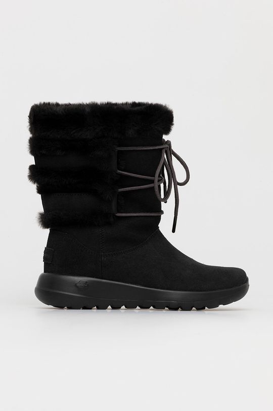 Замшевые зимние ботинки Skechers, черный цена и фото