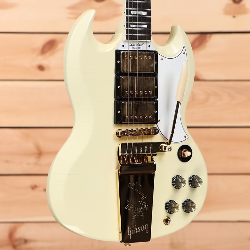 Электрогитара Gibson 1963 SG Custom Reissue 3-Pickup with Maestro Ultra Light Aged - Classic White - 206403 - PLEK'd цепь champion 3 8 1 1mm 46 sg a043 sg 46e