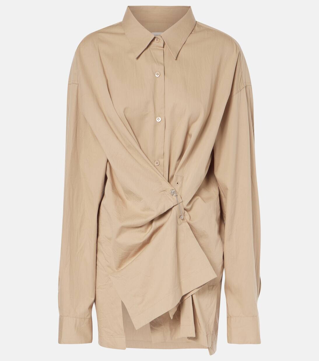 

Рубашка из деконструированного хлопка Dries Van Noten, песочный
