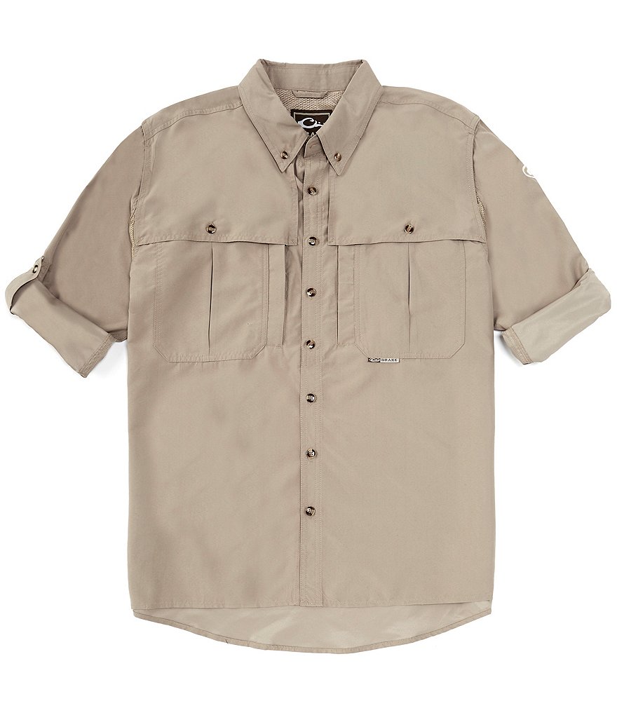 Тканая рубашка с длинными рукавами Drake Clothing Co. Wingshooter, коричневый