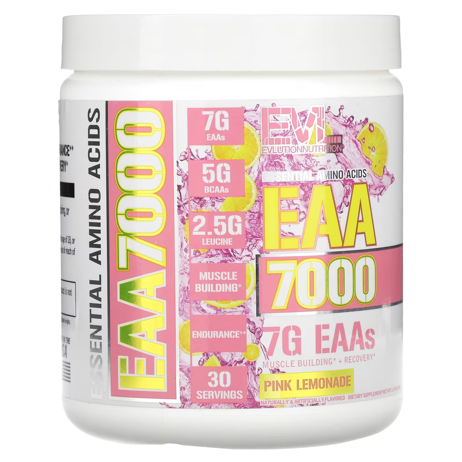 Пищевая добавка EVLution Nutrition EAA 7000 розовый лимонад, 309 г пищевая добавка vitauthority detox nourish розовый лимонад 310 г