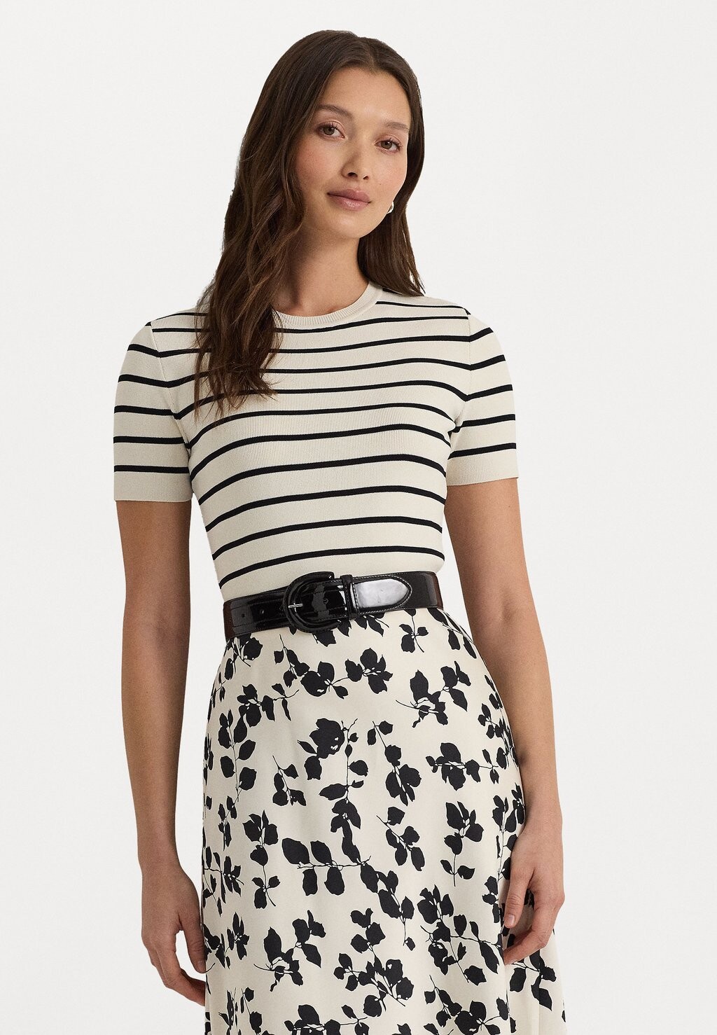 

Футболка с принтом HILMAIT SHORT SLEEVE Lauren Ralph Lauren, цвет mascarpone cream/black