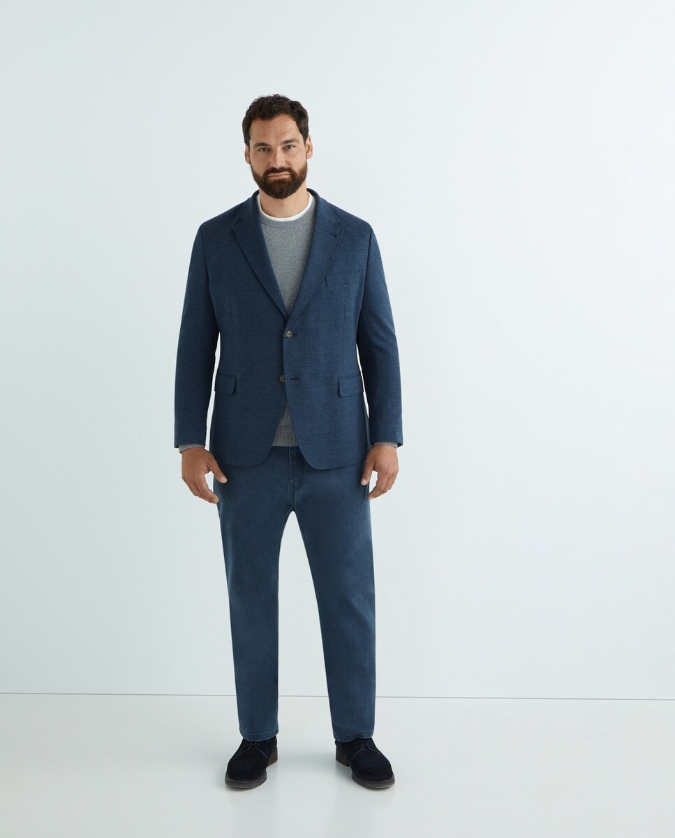 

Мужская спортивная куртка Classic Fit с налокотниками Dustin, темно-синий