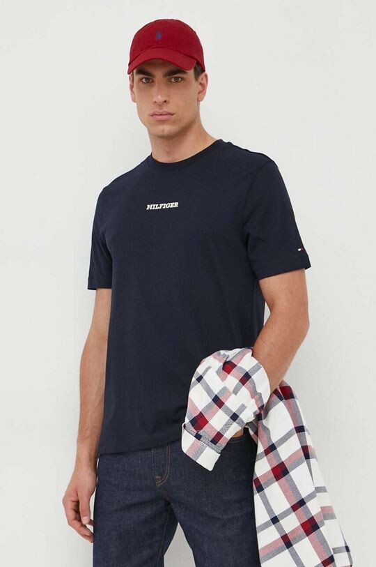 

Хлопковая футболка Tommy Hilfiger, темно-синий