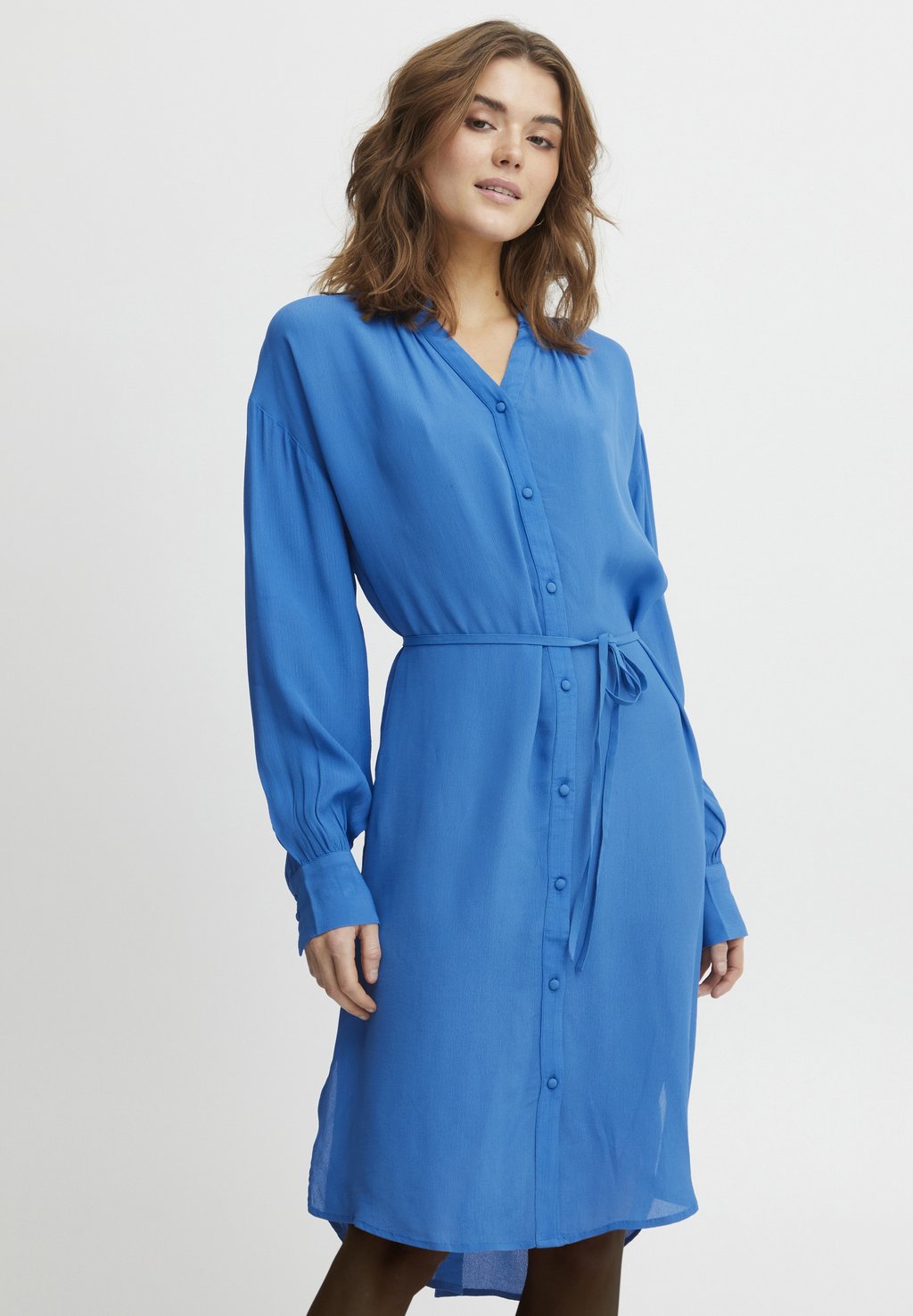 Платье-рубашка Fransa с длинным рукавом, синий