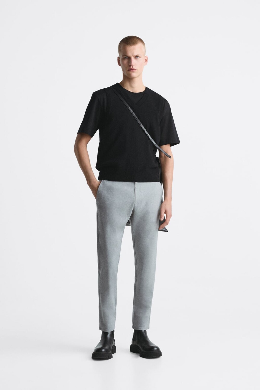 

Брюки облегающего кроя комфорт ZARA, серый