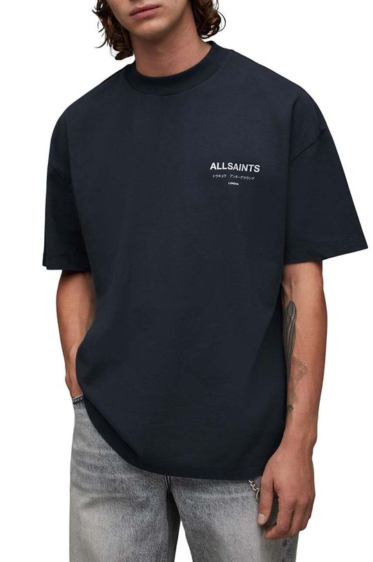 

Хлопковая футболка AllSaints, синий