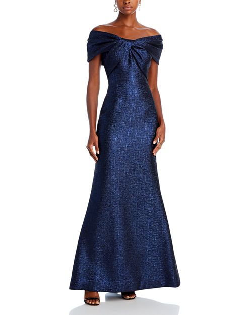 Платье с открытыми плечами Teri Jon by Rickie Freeman, цвет Blue