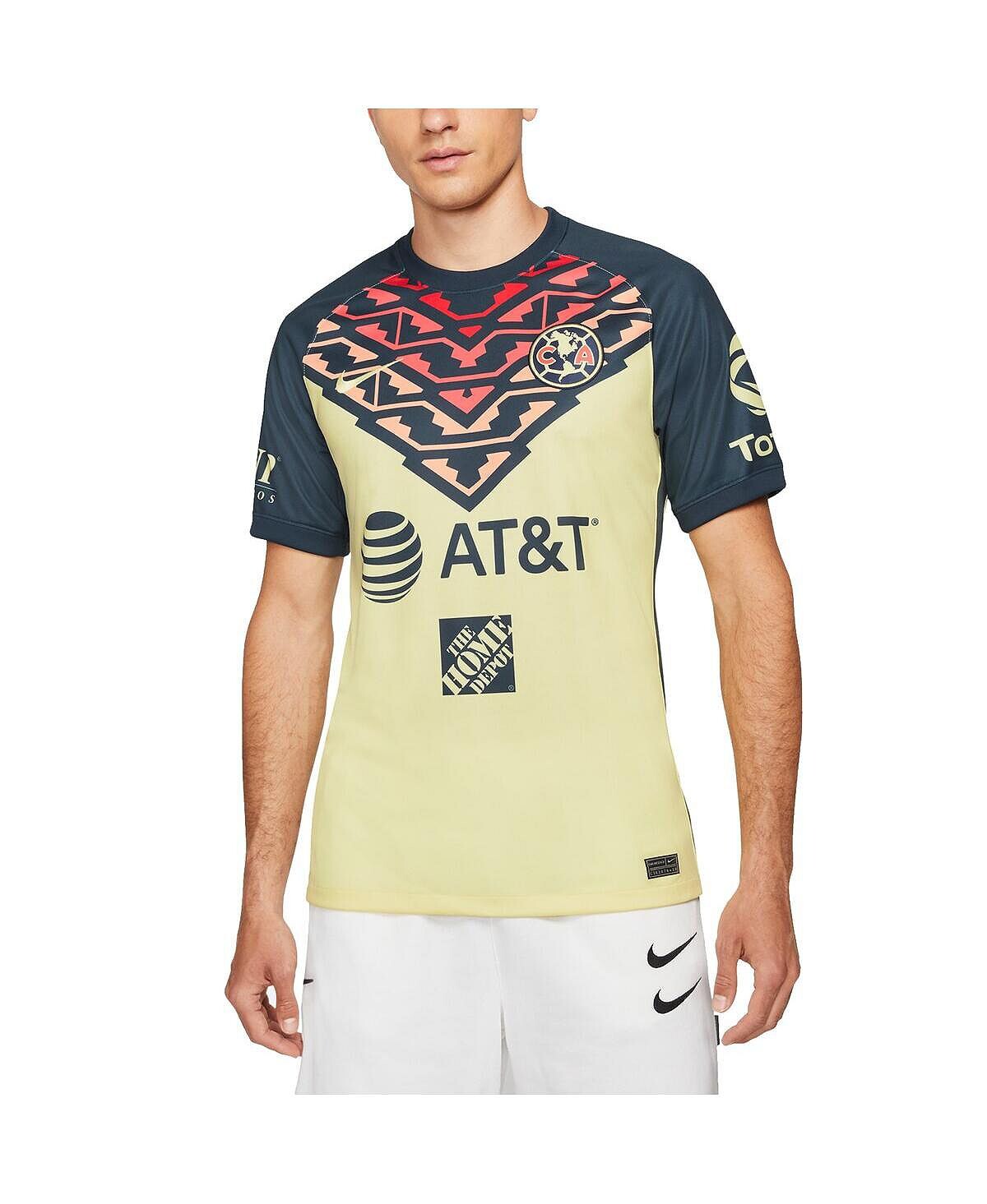 

Мужская желтая футболка Club America 2021/22 Home Breathe Stadium, реплика Nike, Желтый