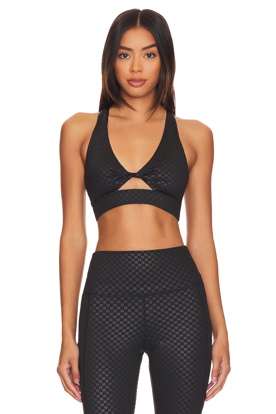 

Топ BEACH RIOT Twist, цвет Black Embossed Check