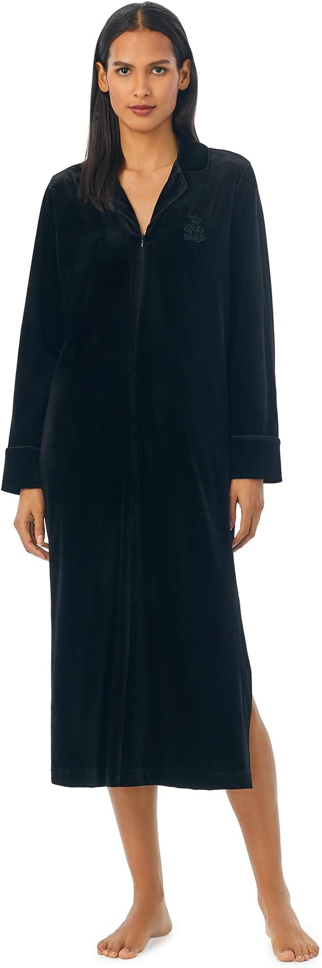 

Халат Notch Collar Long Zip Caftan LAUREN Ralph Lauren, черный