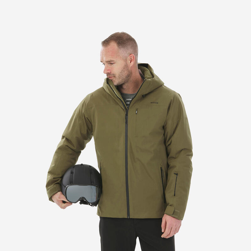 Лыжная куртка мужская теплая трассовая - 500 хаки WEDZE, цвет gruen