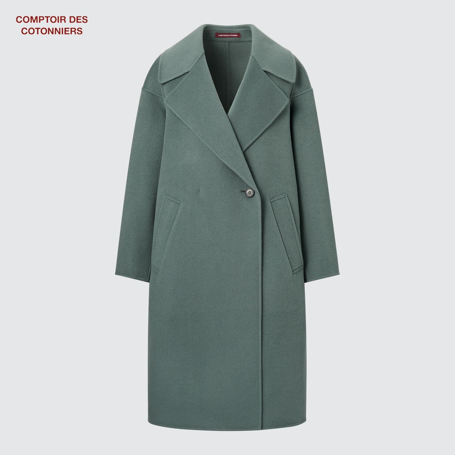

Пальто UNIQLO Comptoir des cotonniers длинное, светло-зеленый
