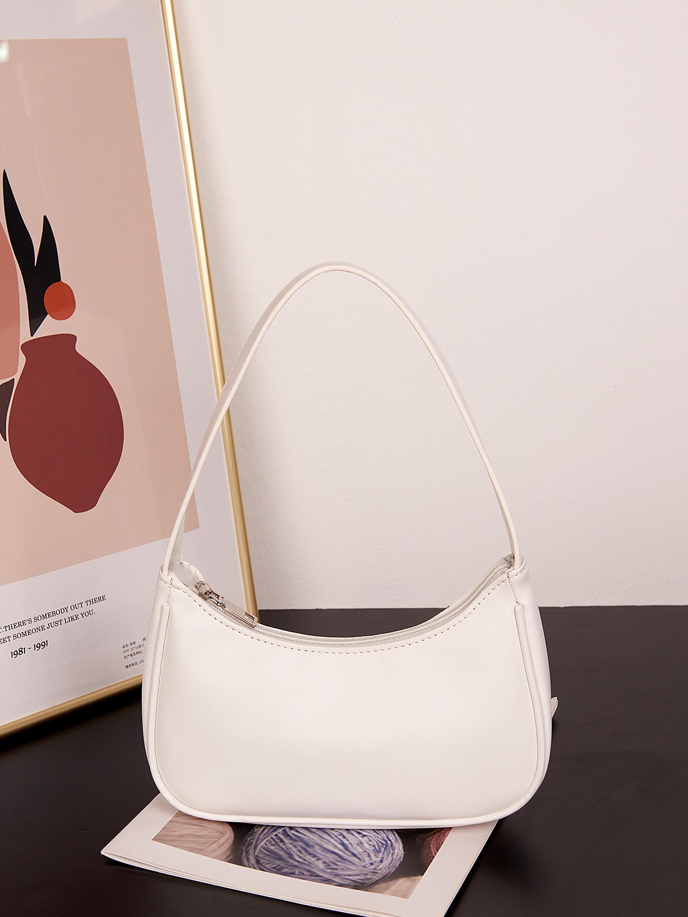 Легкая деловая повседневная минималистичная сумка-багет для девочек-подростков, белый