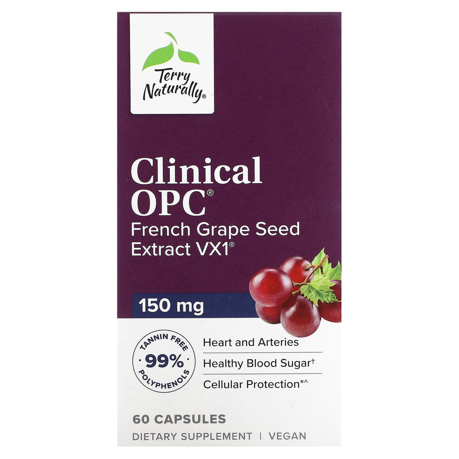 

Clinical OPC, 150 мг, 60 капсул, Terry Naturally