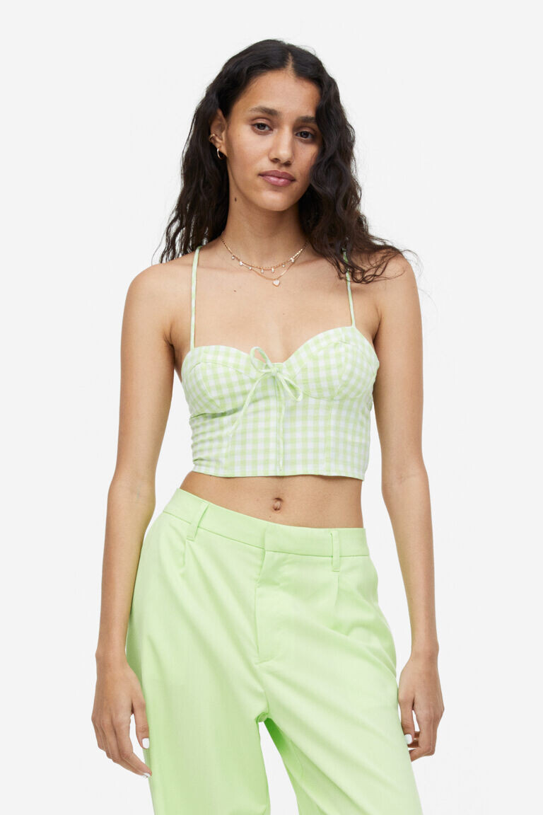 

Укороченный топ-бюстье H&M, зеленый