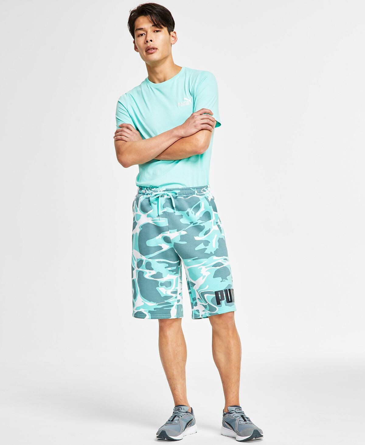 

Мужские флисовые шорты Splash стандартного кроя с абстрактным принтом 10 дюймов Puma