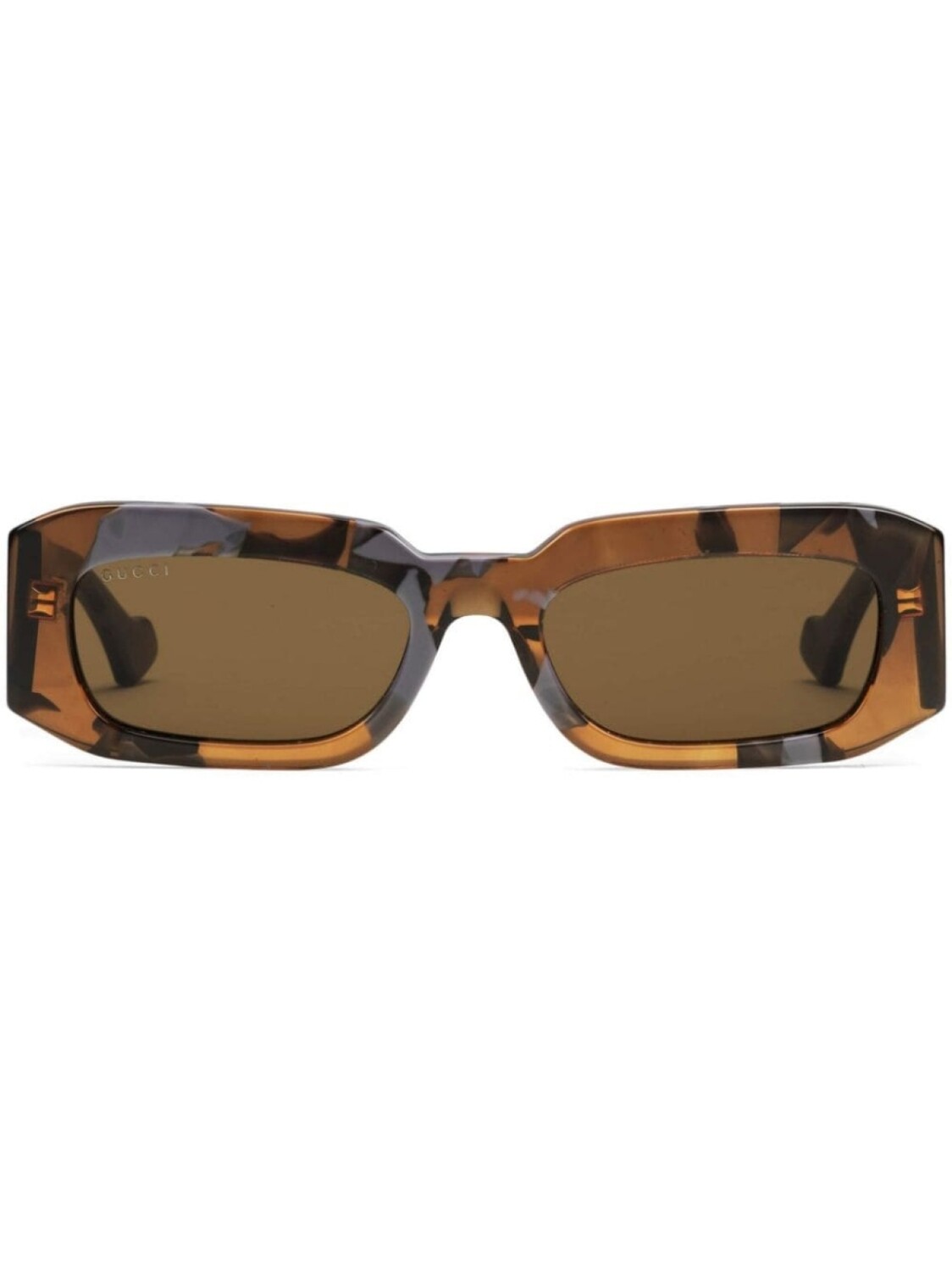 

Gucci Eyewear солнцезащитные очки в прямоугольной оправе с принтом, коричневый